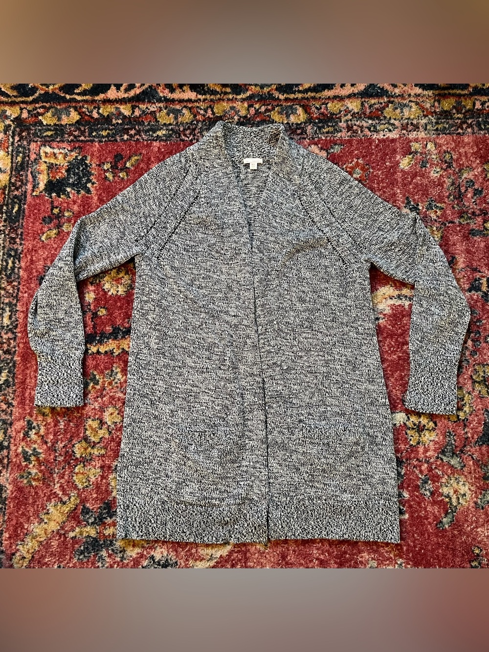 GAP Women’s Marled Black & White Open-Front Cardigan size XS